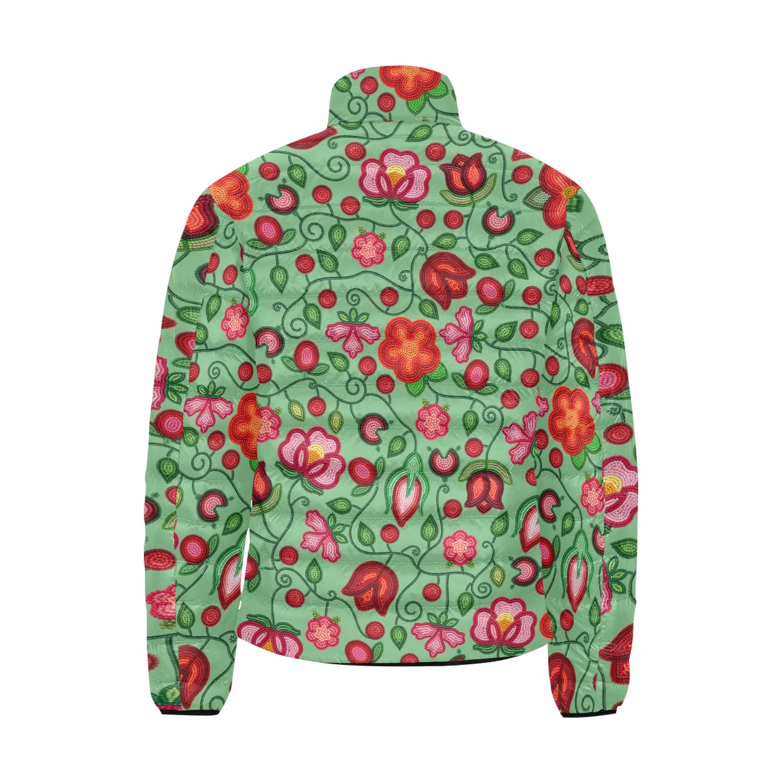 Rose Reverie Green Men's Padded Jacket