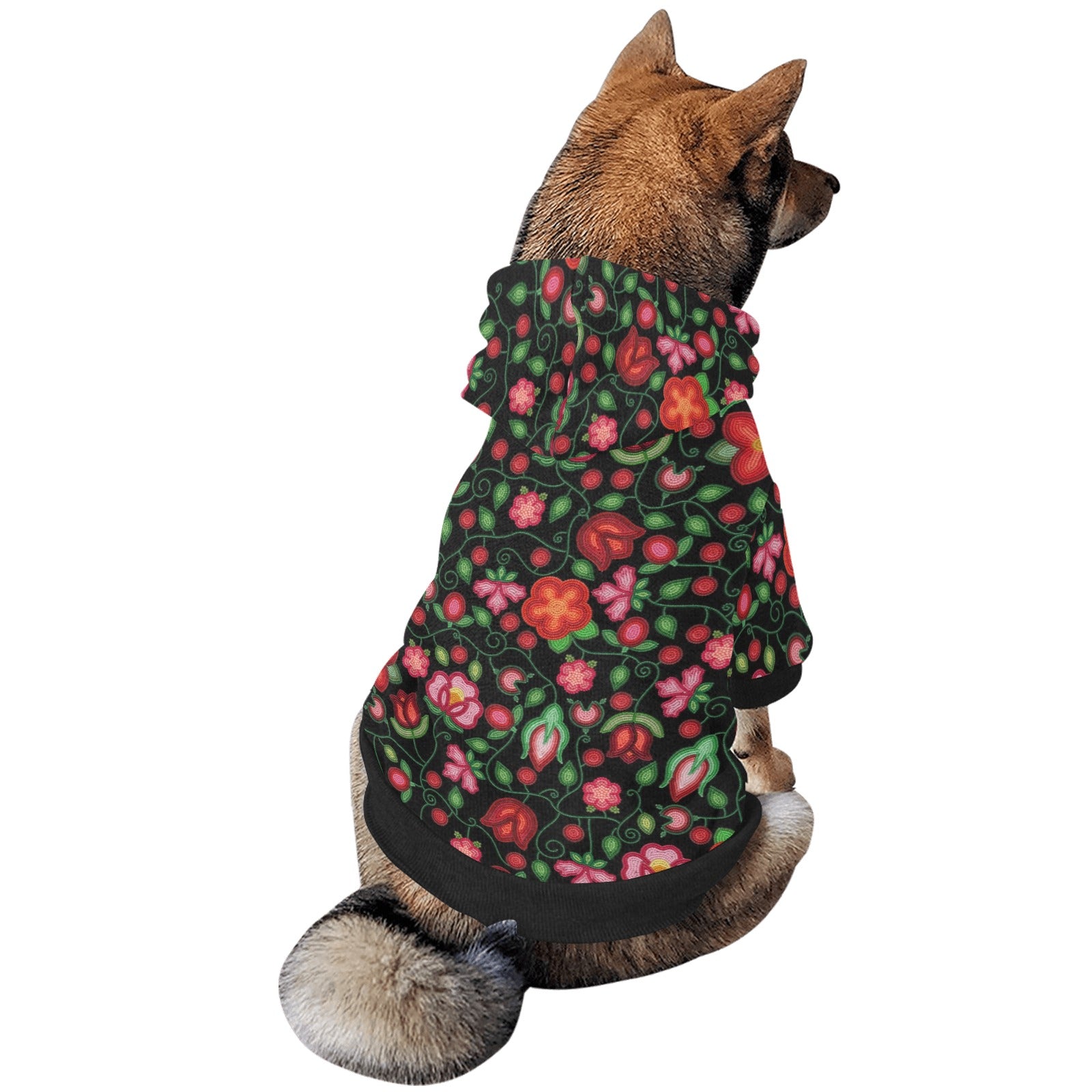 Rose Reverie Black Pet Dog Hoodie