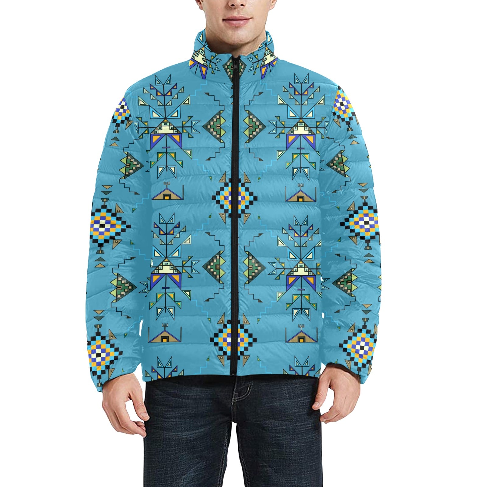 Bear Shield Blue Men's Padded Jacket