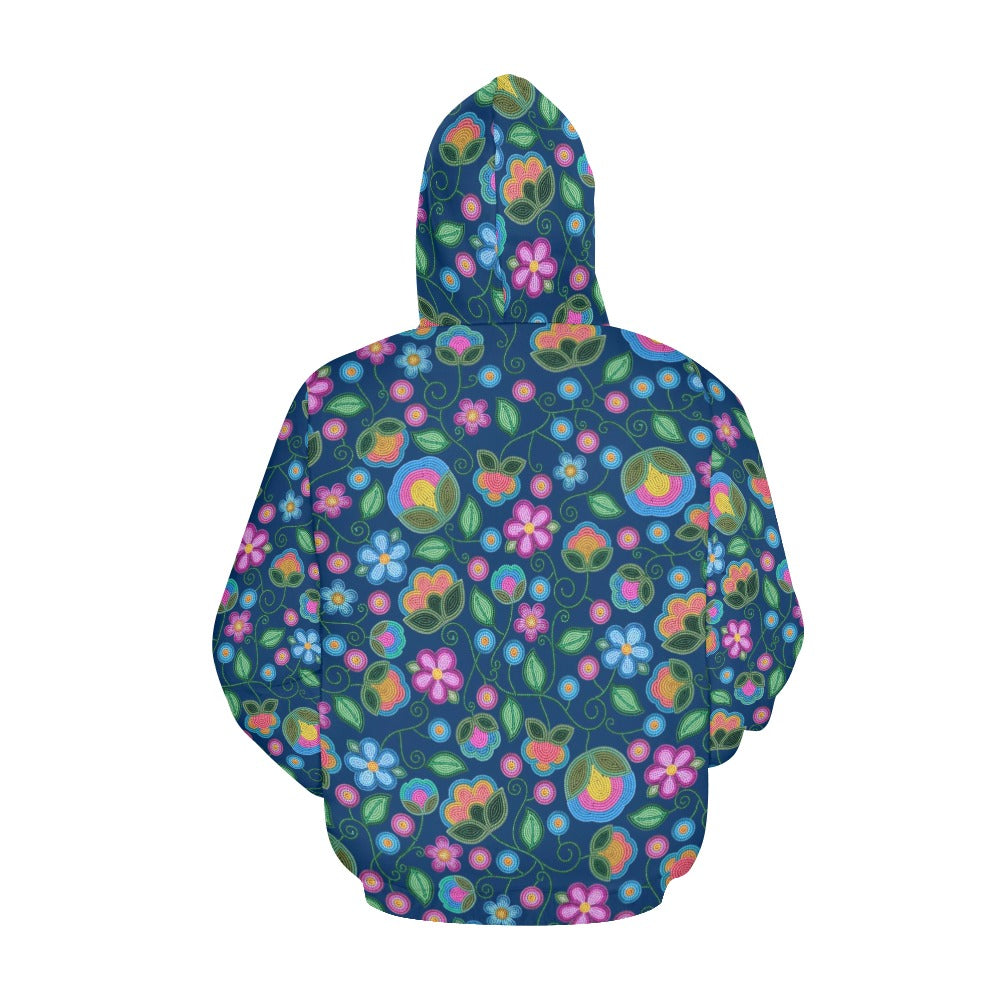 Turquoise Sunbeam Blue All Over Print Hoodie for Women (USA Size)