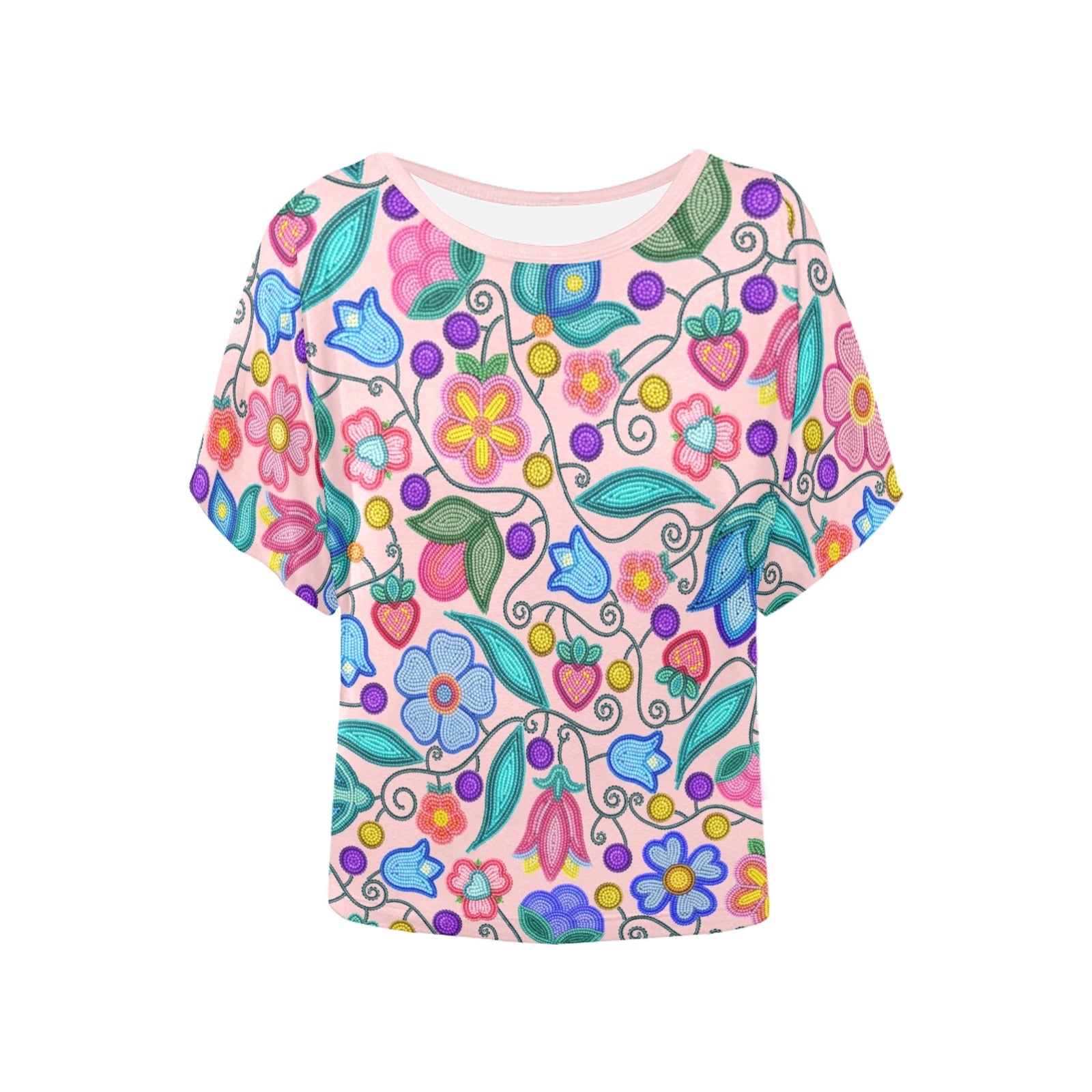 Sweet Offering Pink Women's Batwing-Sleeved Blouse T-shirt