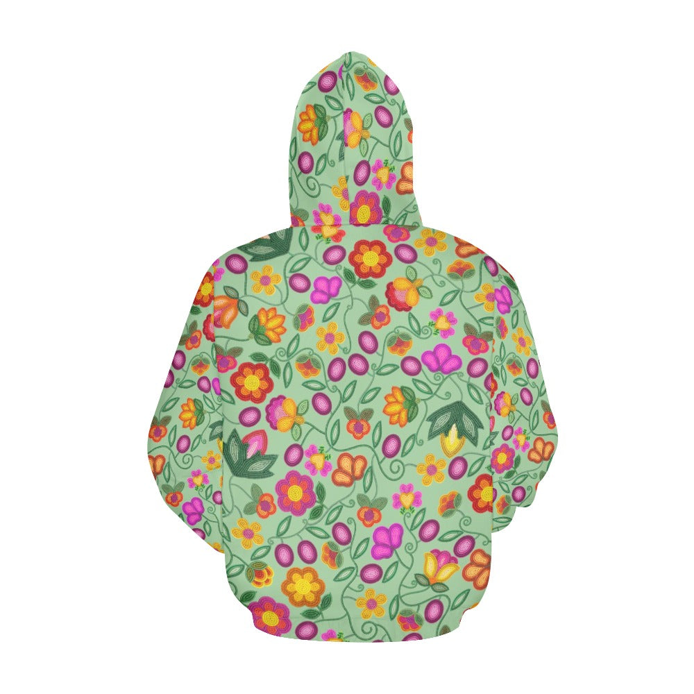 Boreal Bounty Green All Over Print Hoodie for Women (USA Size)