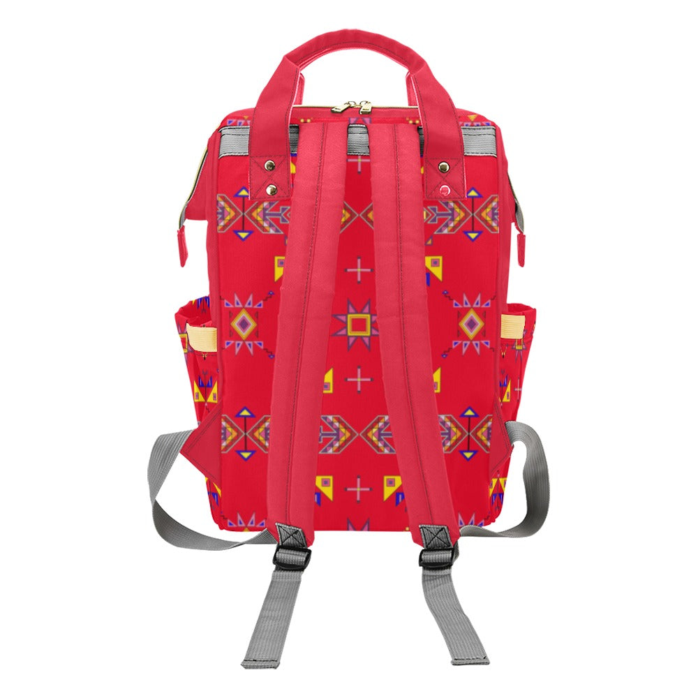 Scattered Generations Red Multi-Function Diaper Backpack/Diaper Bag