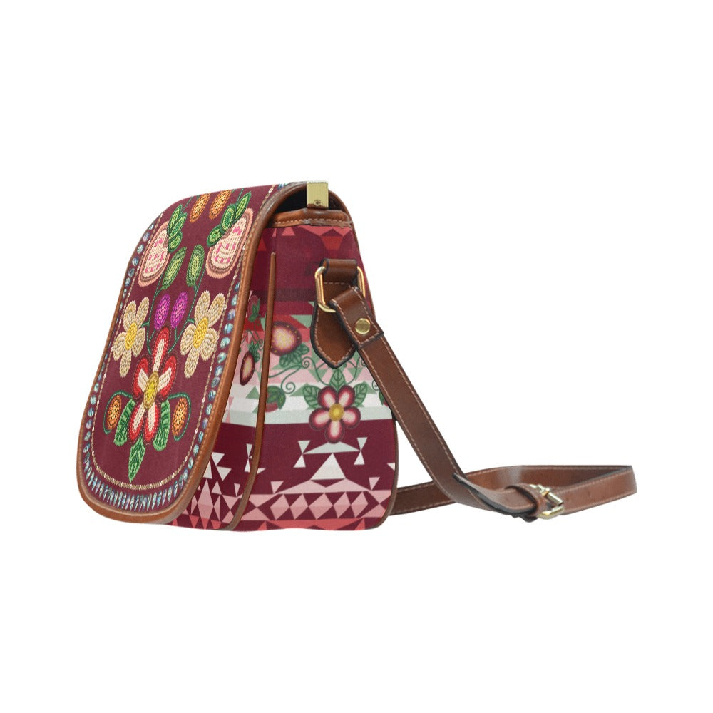 Sacred Berry Maroon Saddle Bag/Large