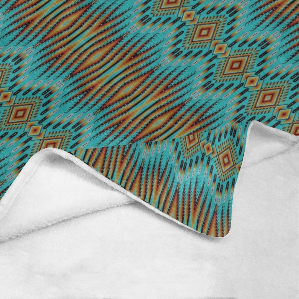 Fire Feather Turquoise Ultra-Soft Micro Fleece Blanket 50"x60"