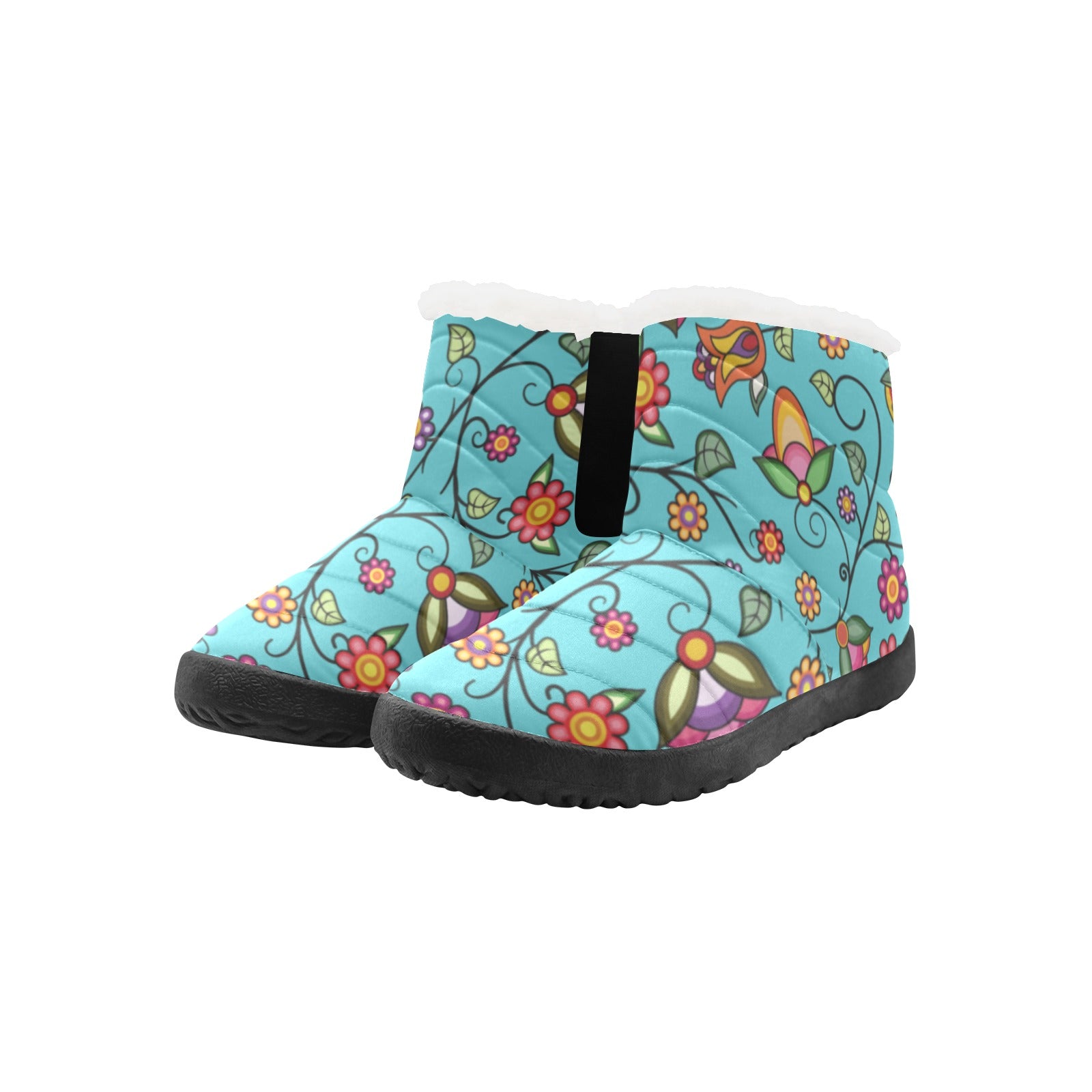 Heartbeat Petals Turquoise Men's Padded Winter Boot