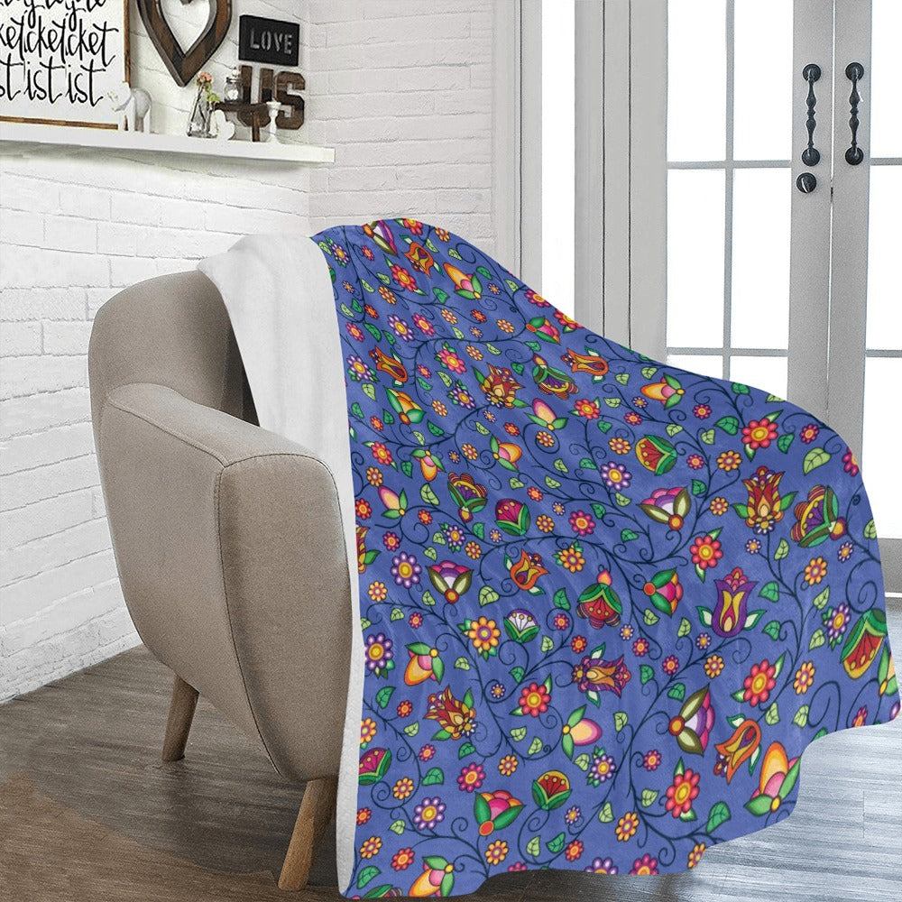 Heartbeat Petals Blue Ultra-Soft Micro Fleece Blanket 60"x80"