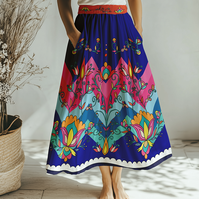 Thunder Mesa Petals Blue Skirt