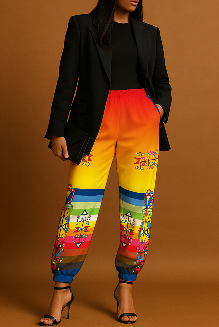 Spirit Journey Geometric Ribbon Jogger Pants