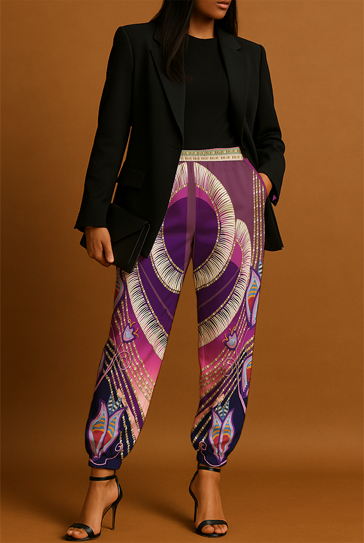 Dentalium Dreams Berry Ribbon Jogger Pants