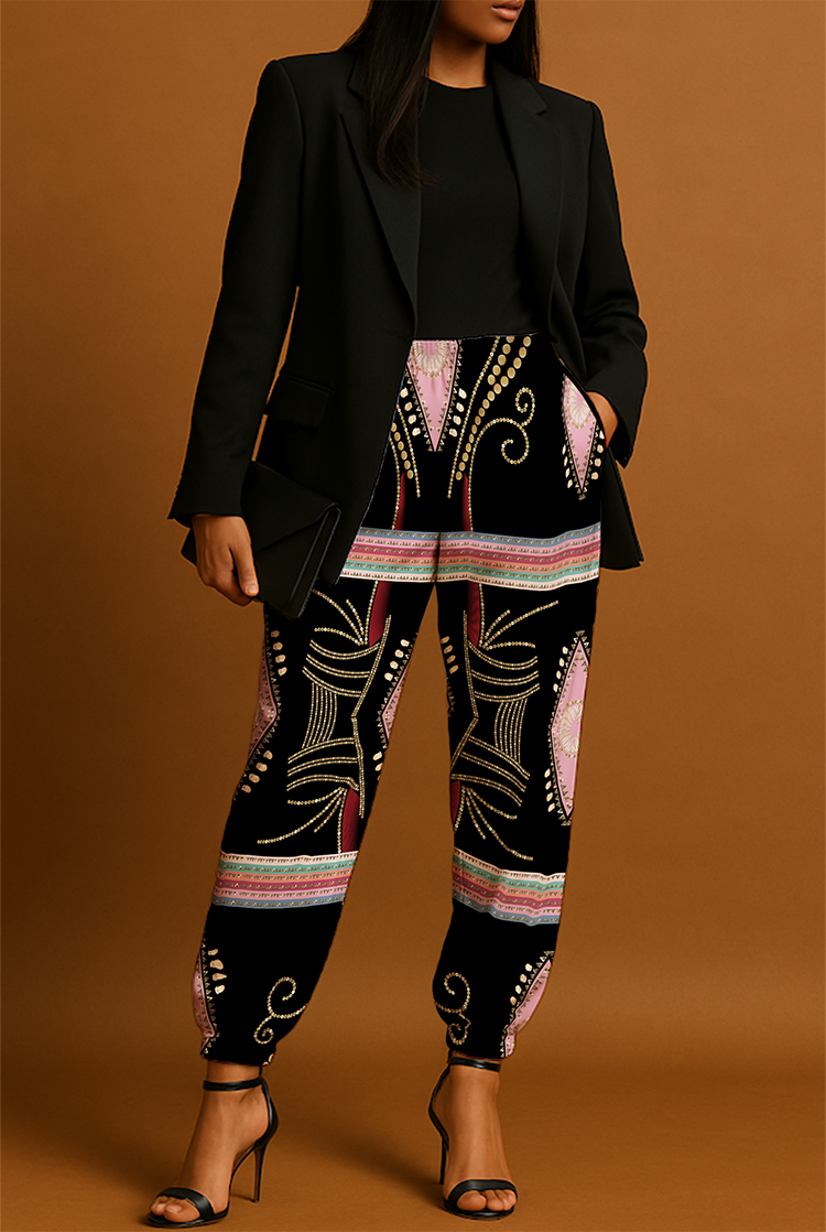 Dreams of Deco Black Ribbon Jogger Pants