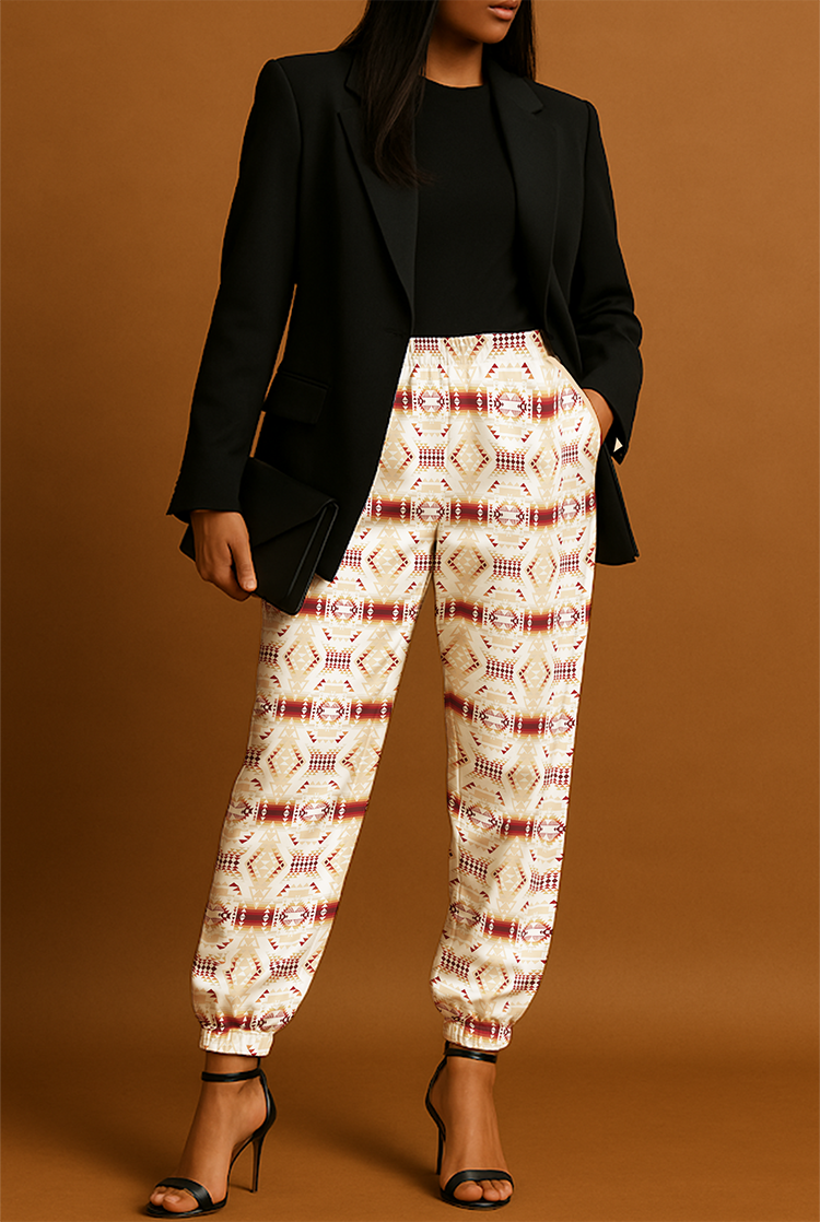 Gathering Clay Ribbon Jogger Pants