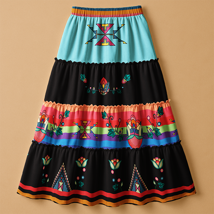 Heartberry Bloom Dark Three Tier Skirt