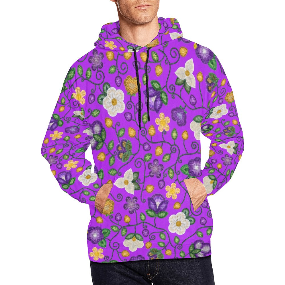 Midnight Moss Bloom Purple Hoodie for Men (USA Size)