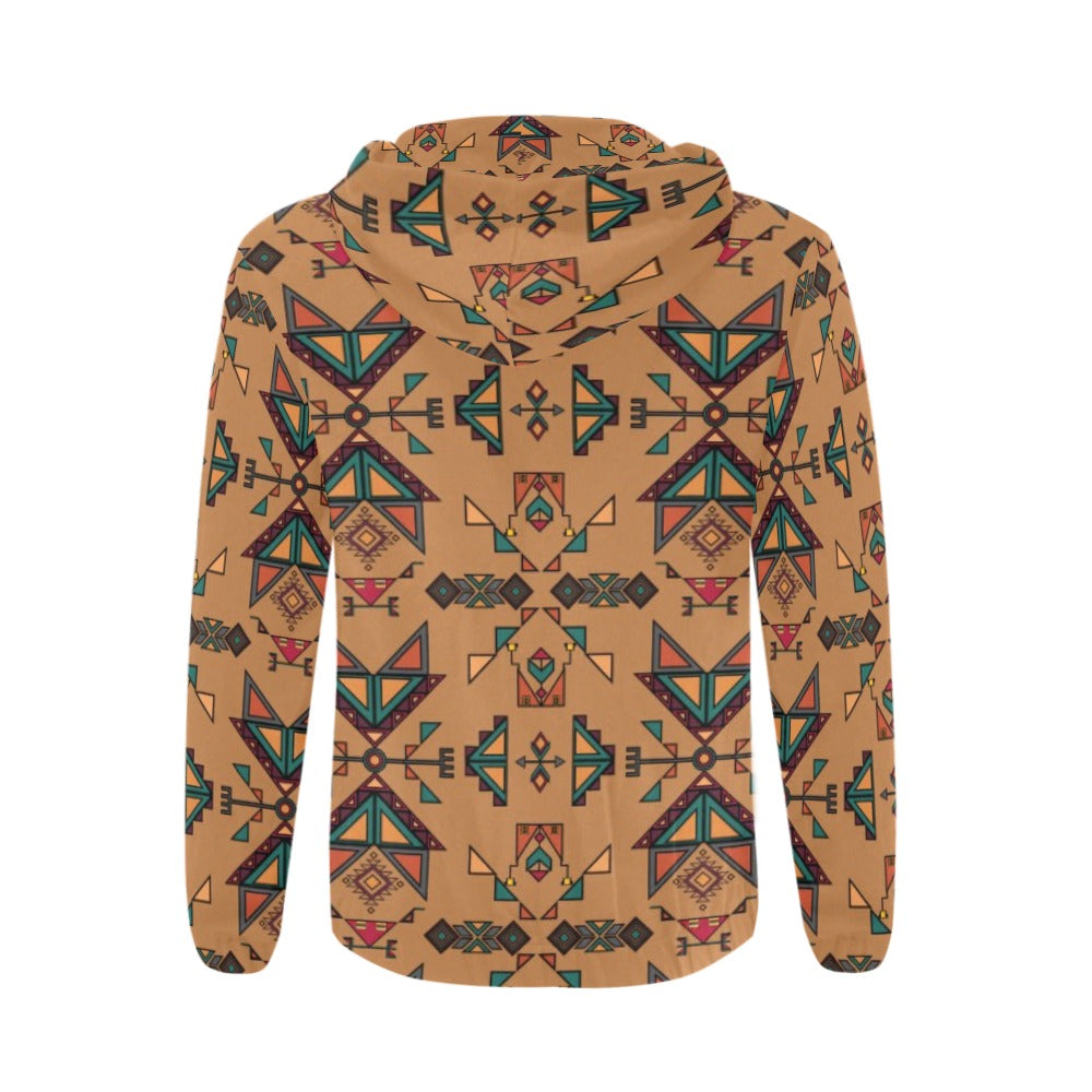 Arrow dawn Brown Men's Zipper Hoodie