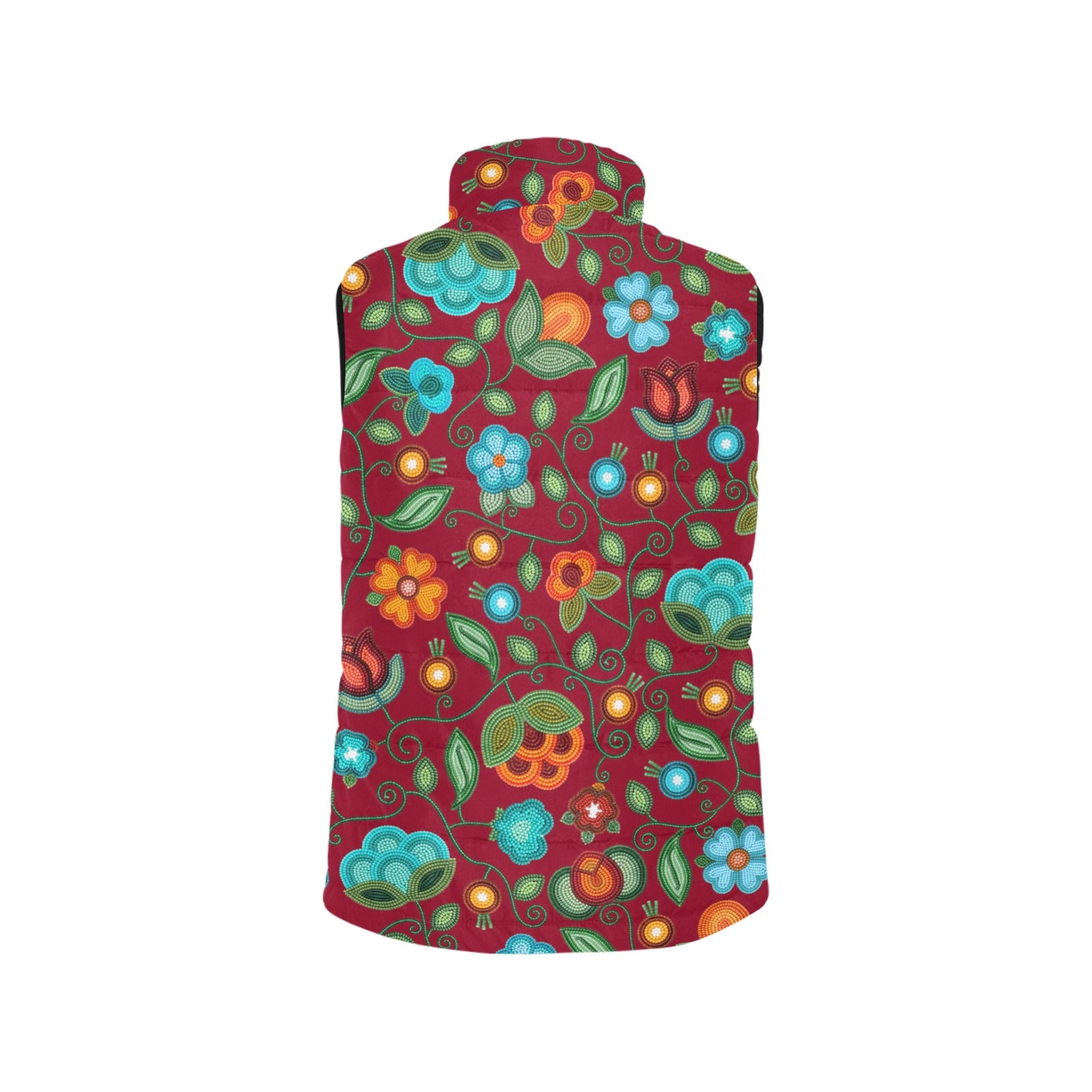 Prairie Fire Petals Red Women's Padded Vest Jacket