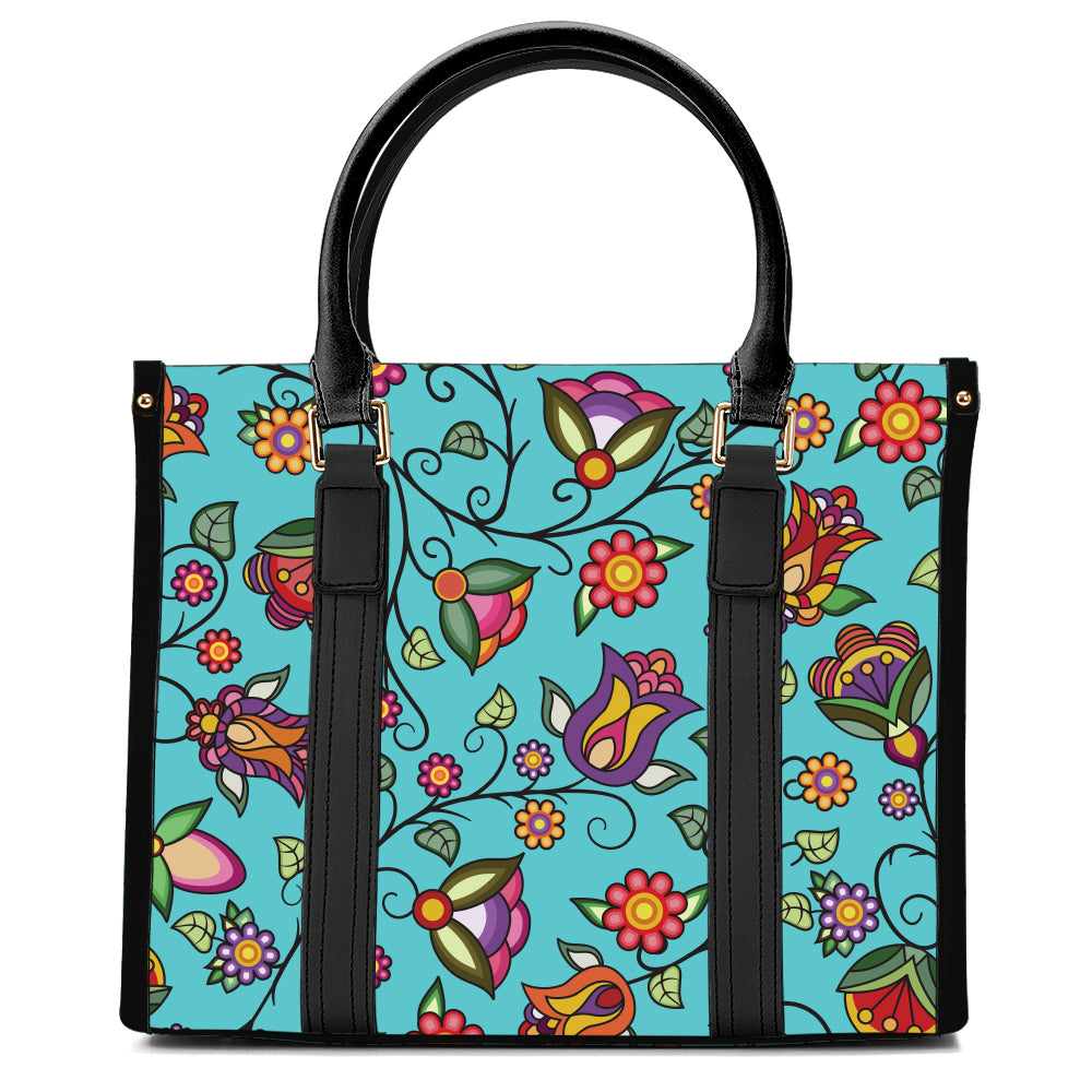 Heartbeat Petals Turquoise Hand or Shoulder Bag