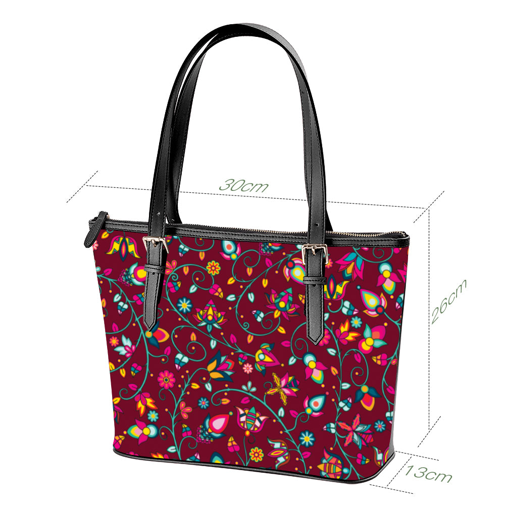 Thorny Path Cranberry Large Tote Shoulder Bag