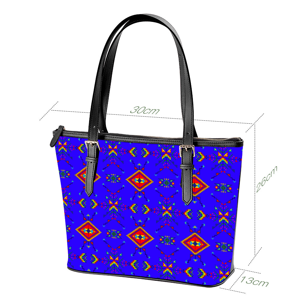 Buffalo Jump Blue Large Tote Shoulder Bag