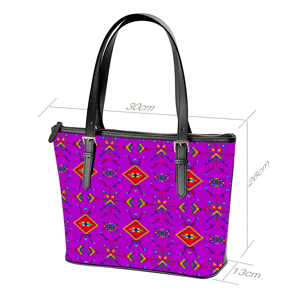 Buffalo Jump Purple Large Tote Shoulder Bag