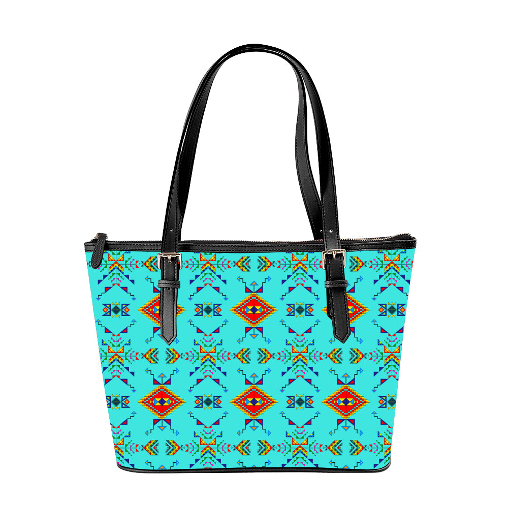 Buffalo Jump Turquoise Large Tote Shoulder Bag