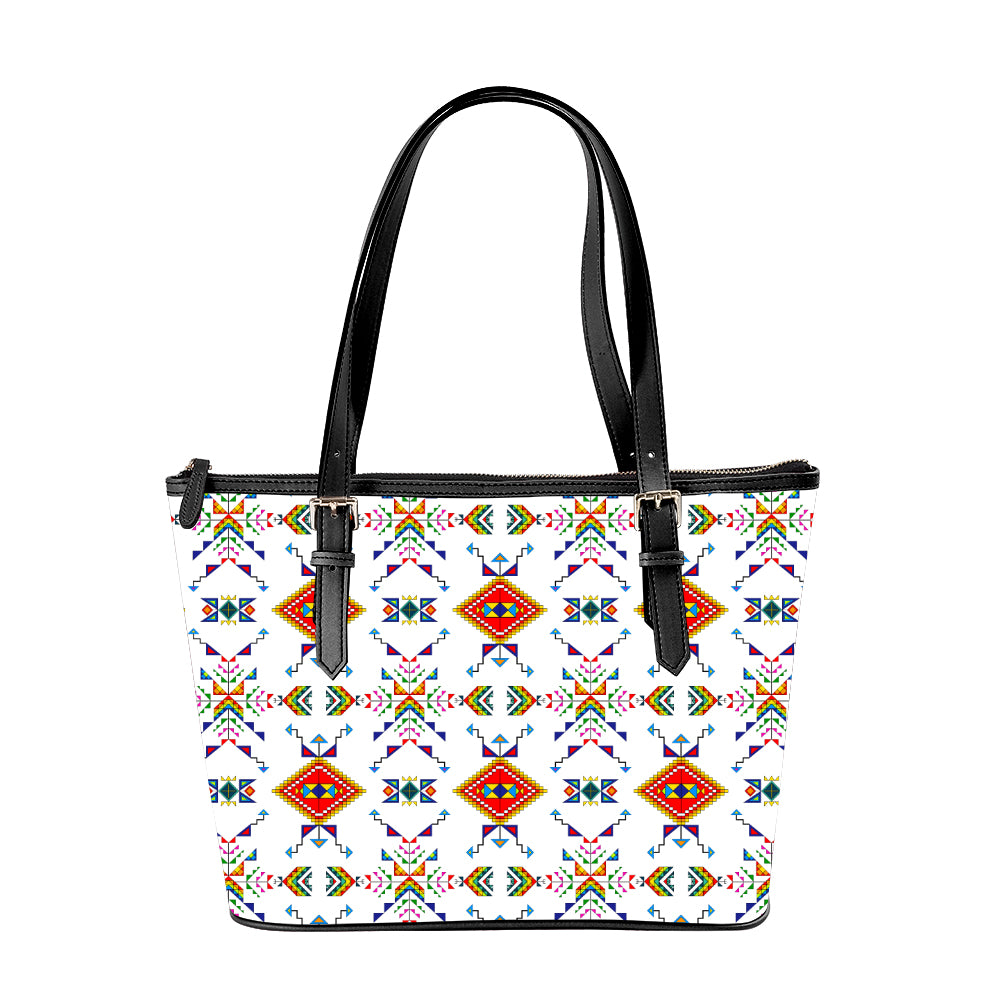 Buffalo Jump White Large Tote Shoulder Bag