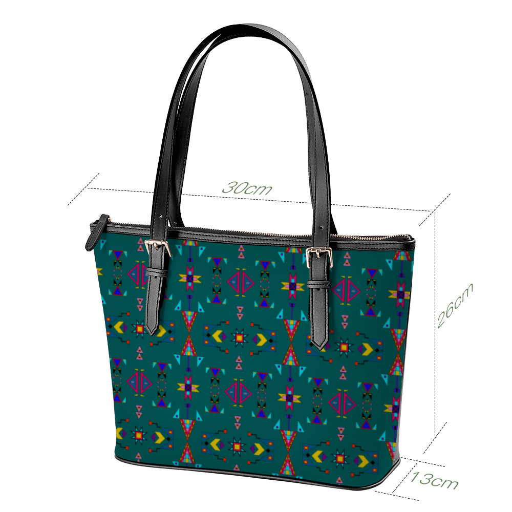 Enemy Territory Teal Large Tote Shoulder Bag