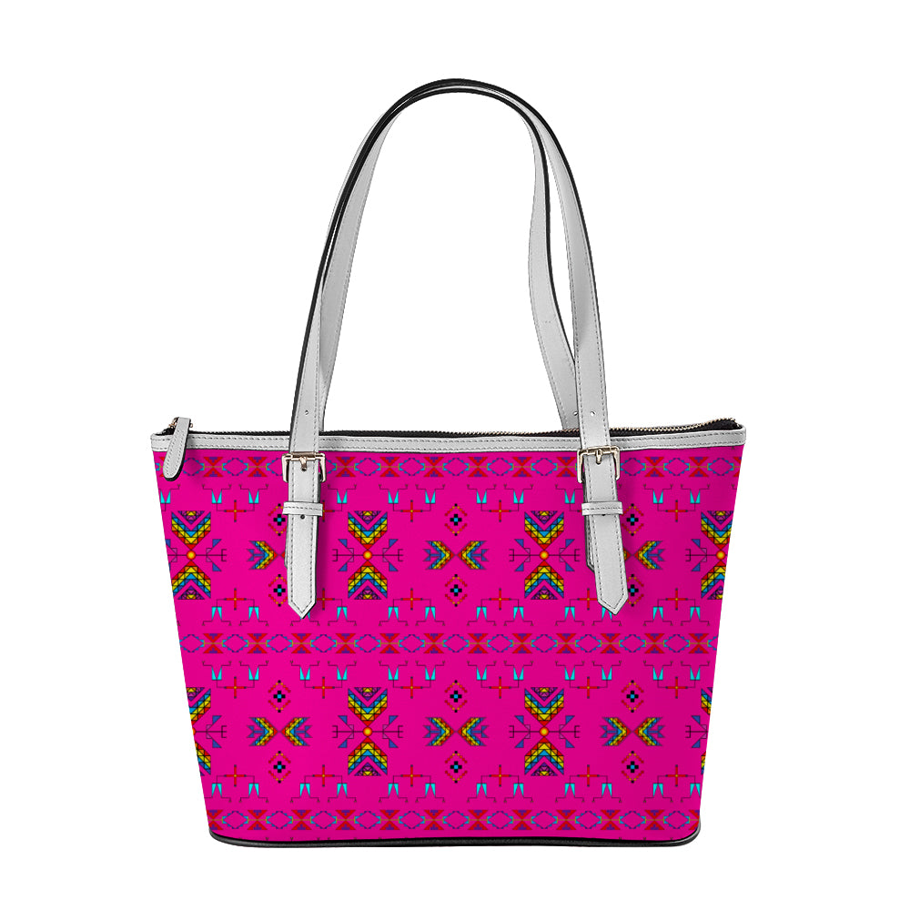 Rainy Chief Rainbow Hot Pink Large Tote Shoulder Bag