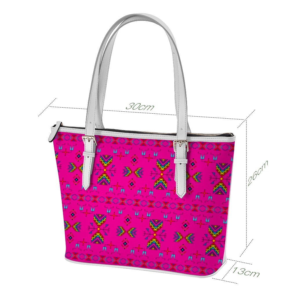 Rainy Chief Rainbow Hot Pink Large Tote Shoulder Bag