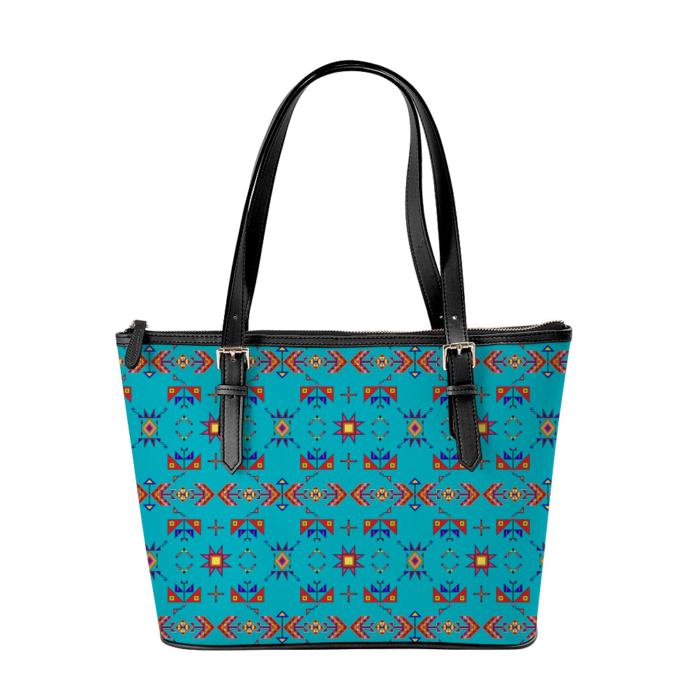 Scattered Generations Turquoise Large Tote Shoulder Bag