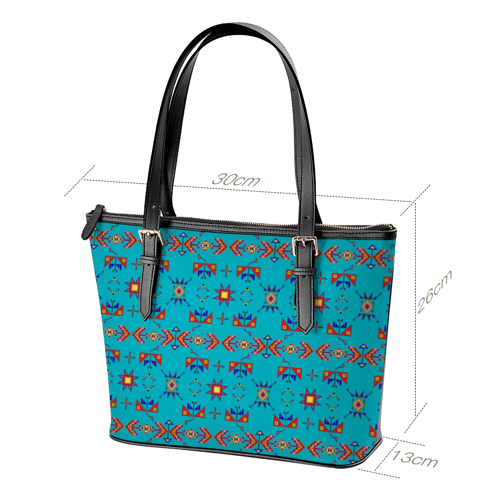 Scattered Generations Turquoise Large Tote Shoulder Bag