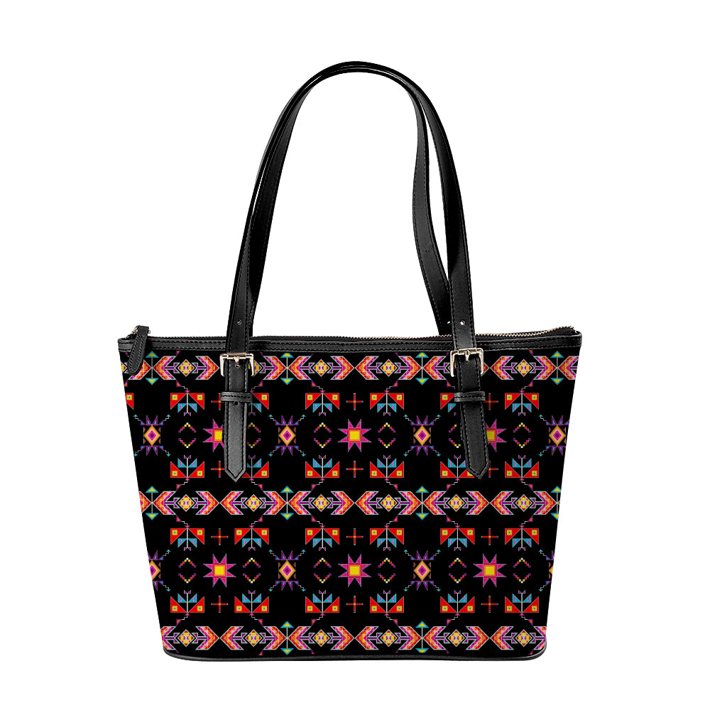 Scattered Generations Black Large Tote Shoulder Bag