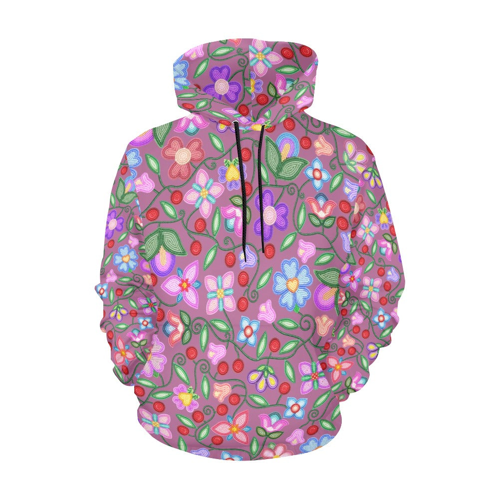 Petal Harmony Dusty Rose All Over Print Hoodie for Women (USA Size)