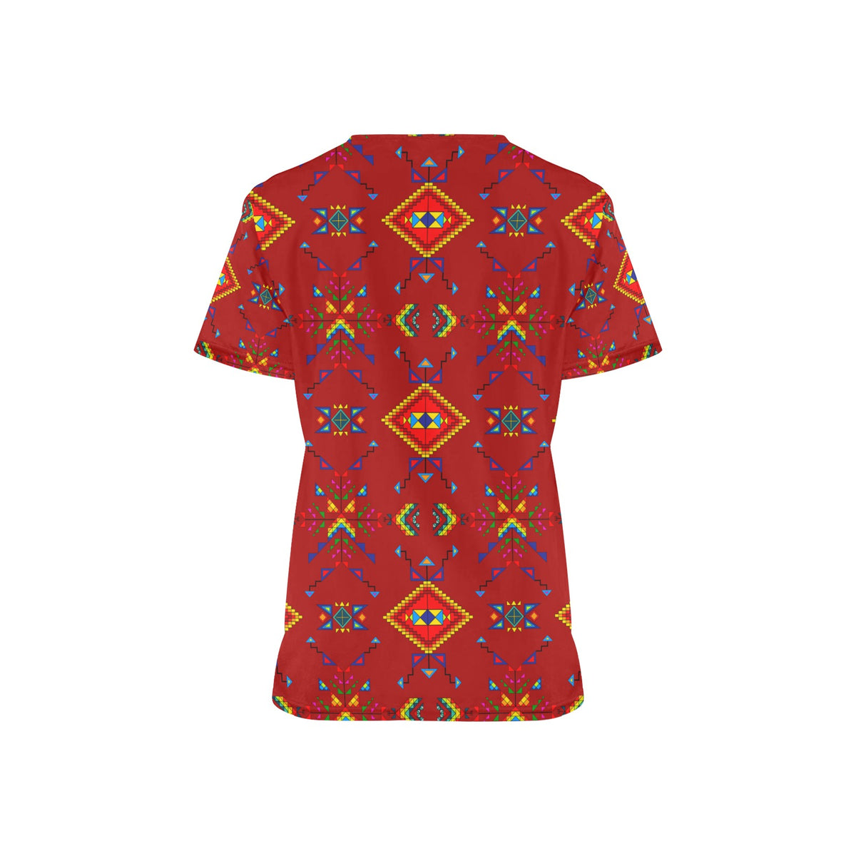 Buffalo Jump Red Scrub Top