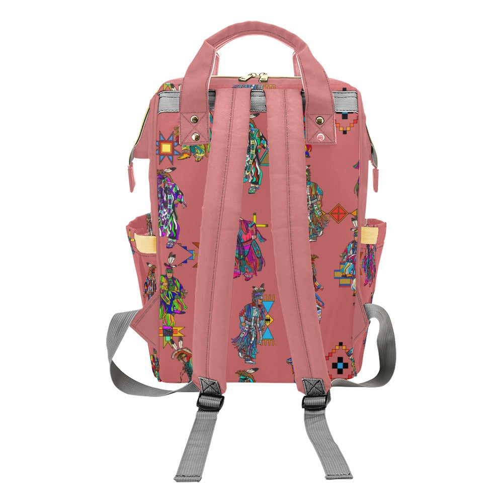 Men's Grass Dancers Terra Cotta Multi-Function Diaper Backpack/Diaper Bag