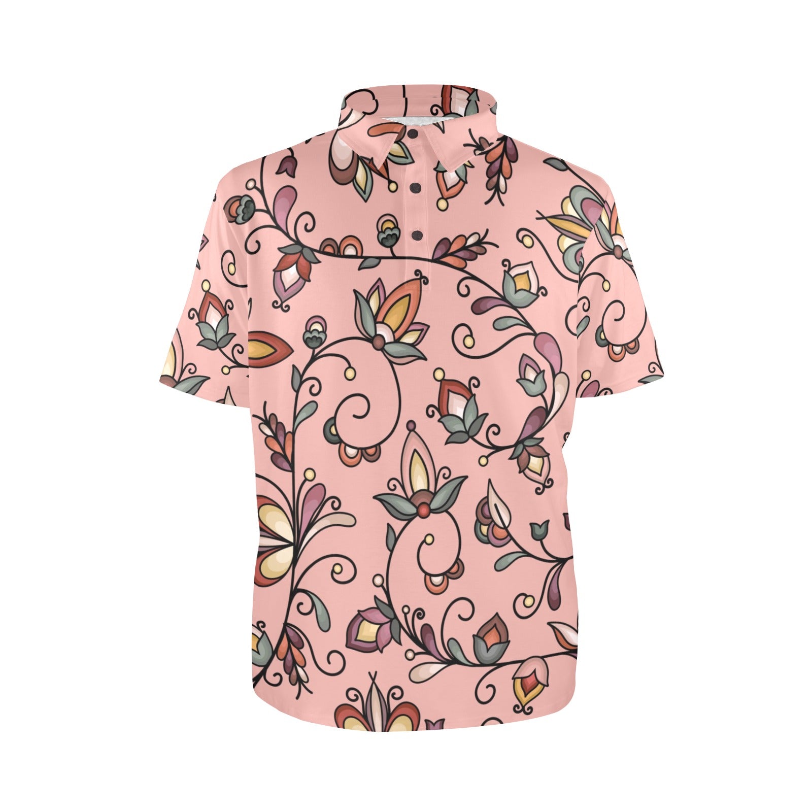 Burnt Sky Petals Peach Polo Shirt