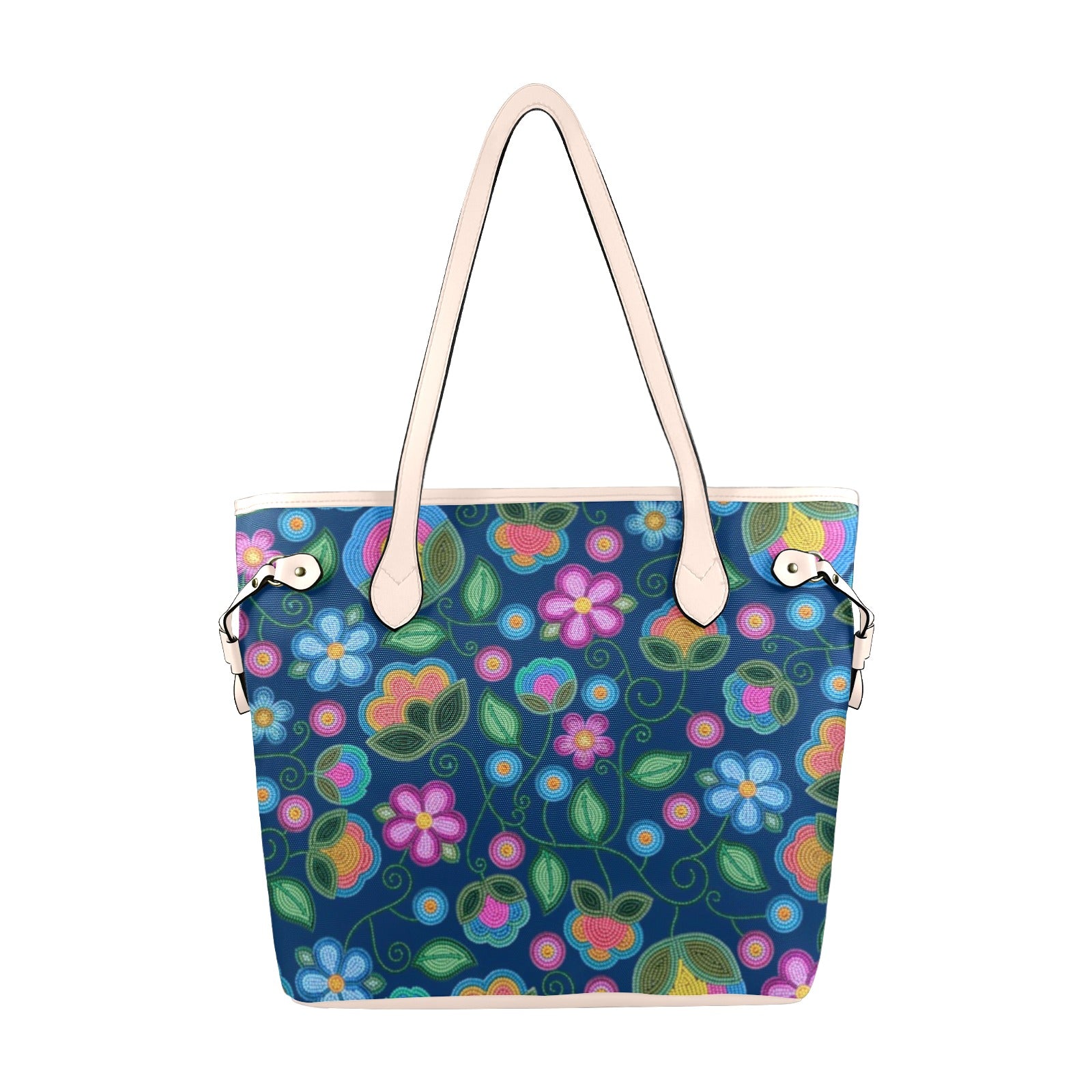 Turquoise Sunbeam Blue Clover Canvas Tote Bag
