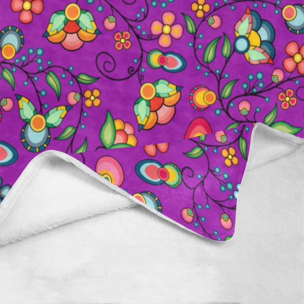 Floral Bounty Purple Ultra-Soft Micro Fleece Blanket 40"x50"