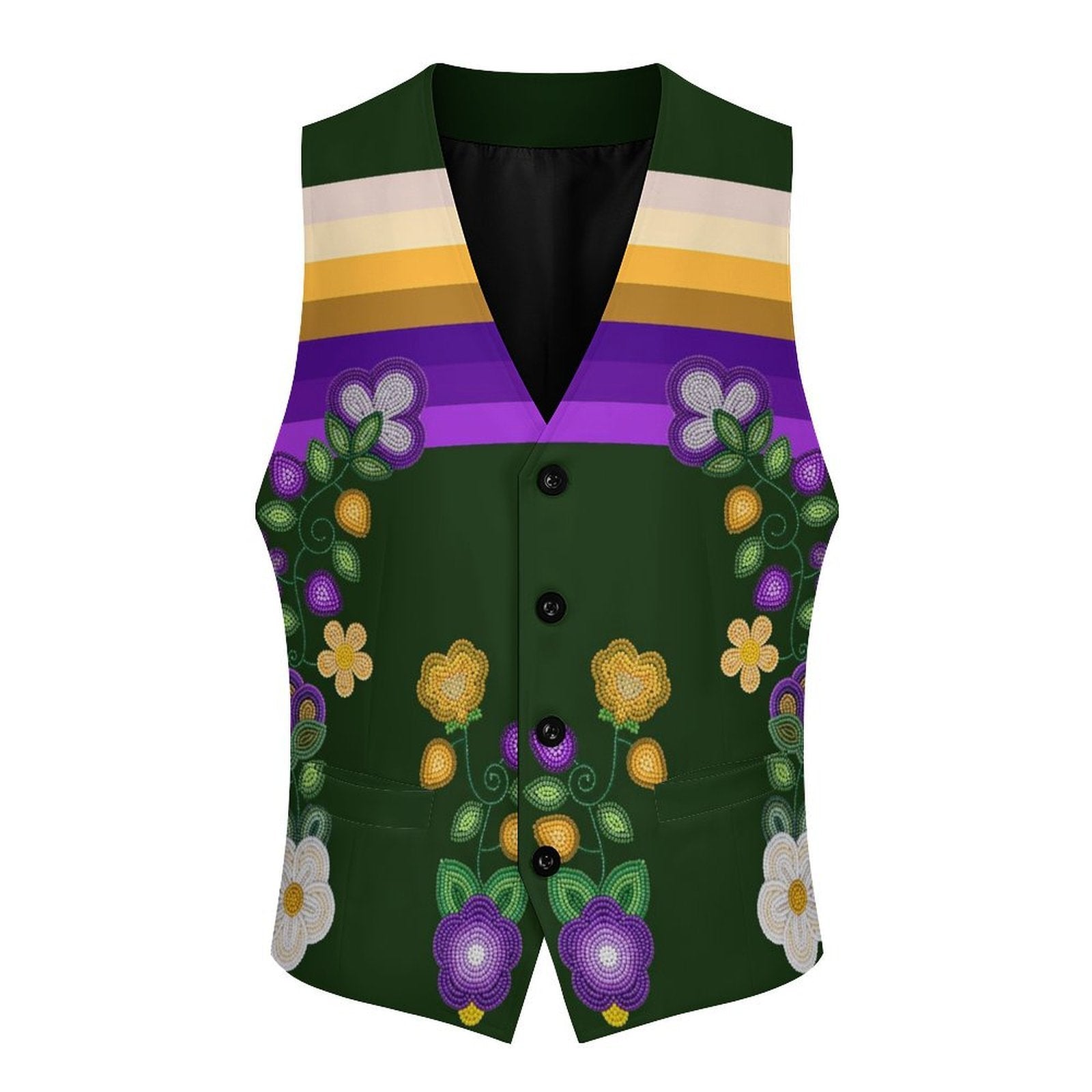 Midnight Moss Bloom Men's Sleeveless Suit Vest