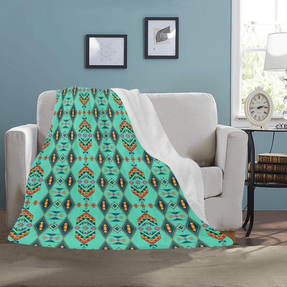 Travois Tipi Smoky Sky Ultra-Soft Micro Fleece Blanket 50"x60"