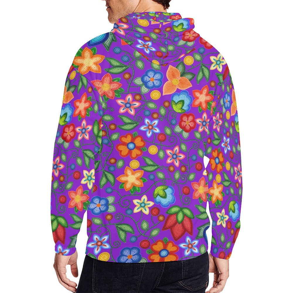 Morning Harmony Purple Men's Zipper Hoodie