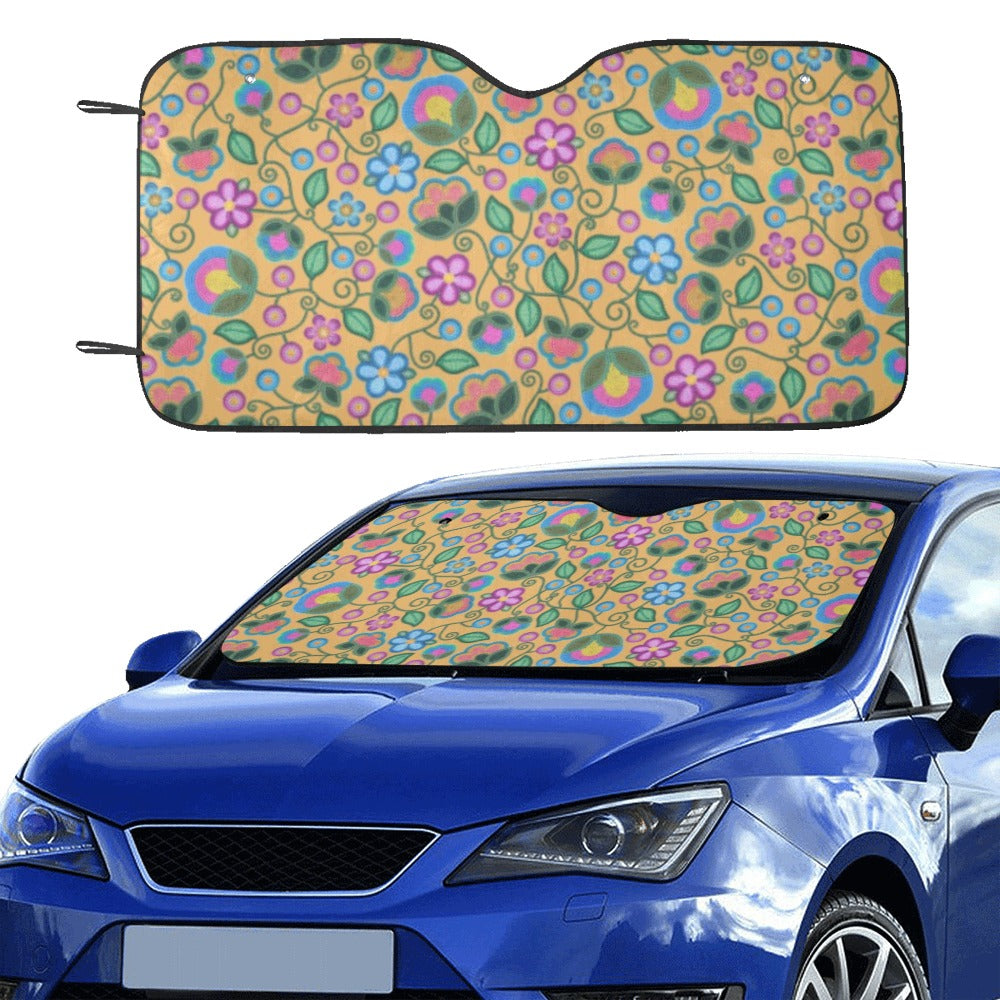 Turquoise Sunbeam Yellow Car Sun Shade 55"x30"