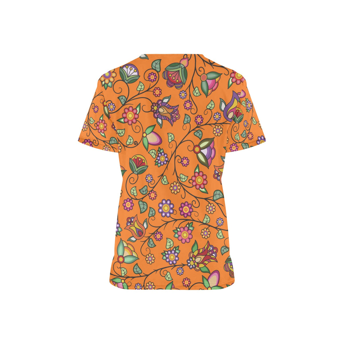 Heartbeat Petals ECM Orange Scrub Top
