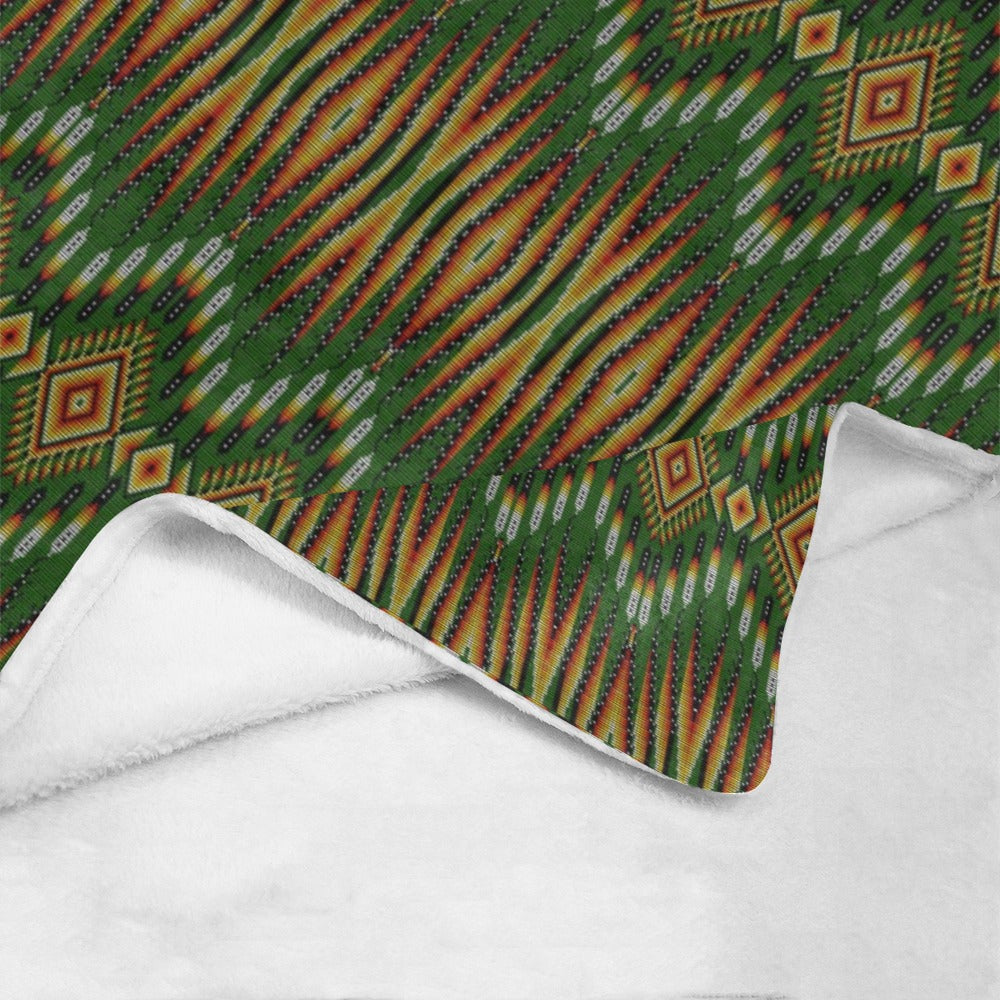 Fire Feather Green Ultra-Soft Micro Fleece Blanket 60"x80"