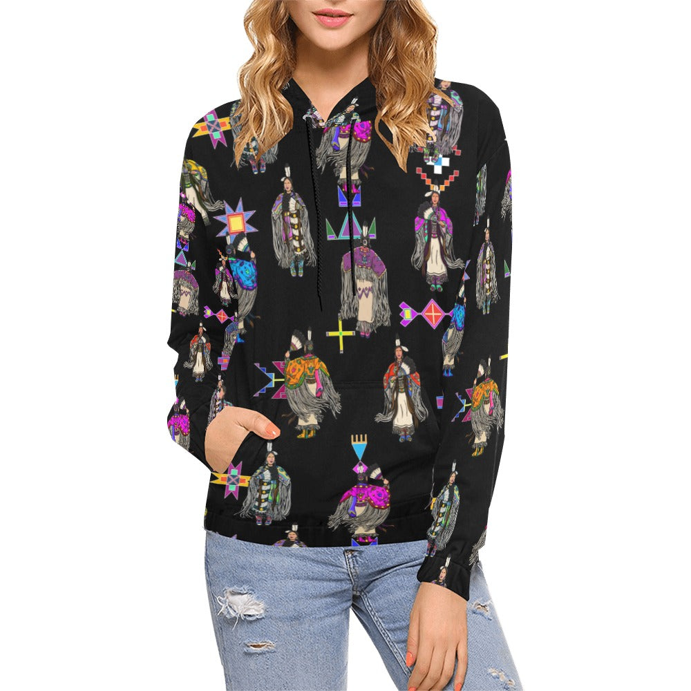 Women's Tradish Dancers Black Hoodie for Women (USA Size)