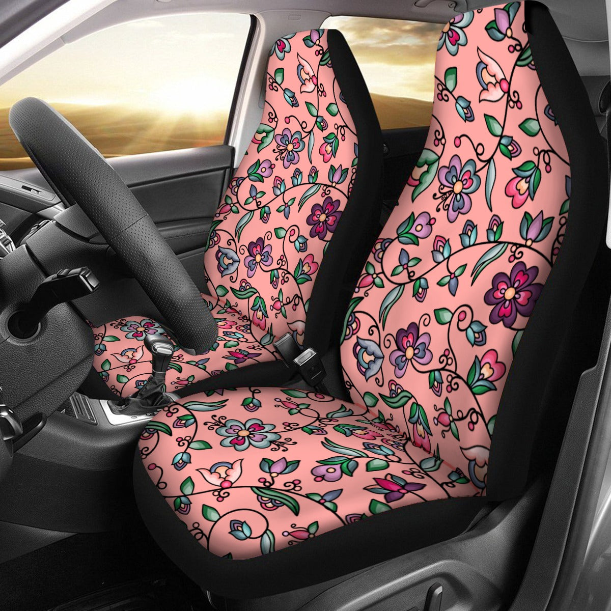 Amber Evening Garland Peach Universal Car Seat Cover With Thickened Back
