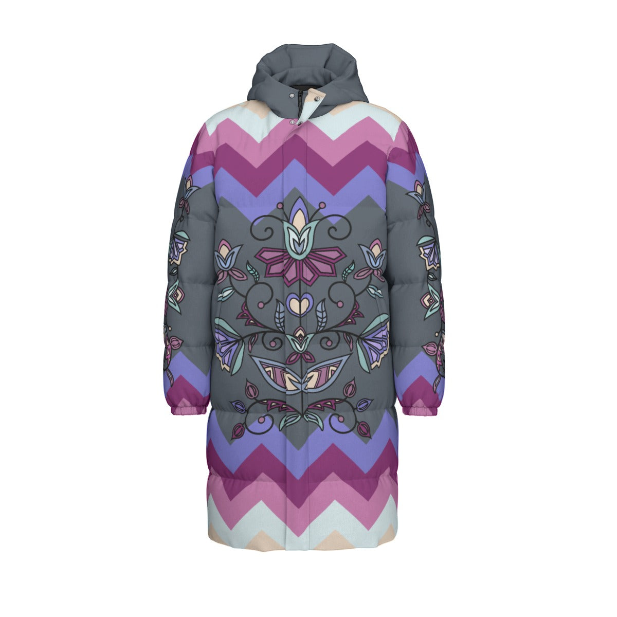 Moonlit Frost Unisex Long Down Jacket