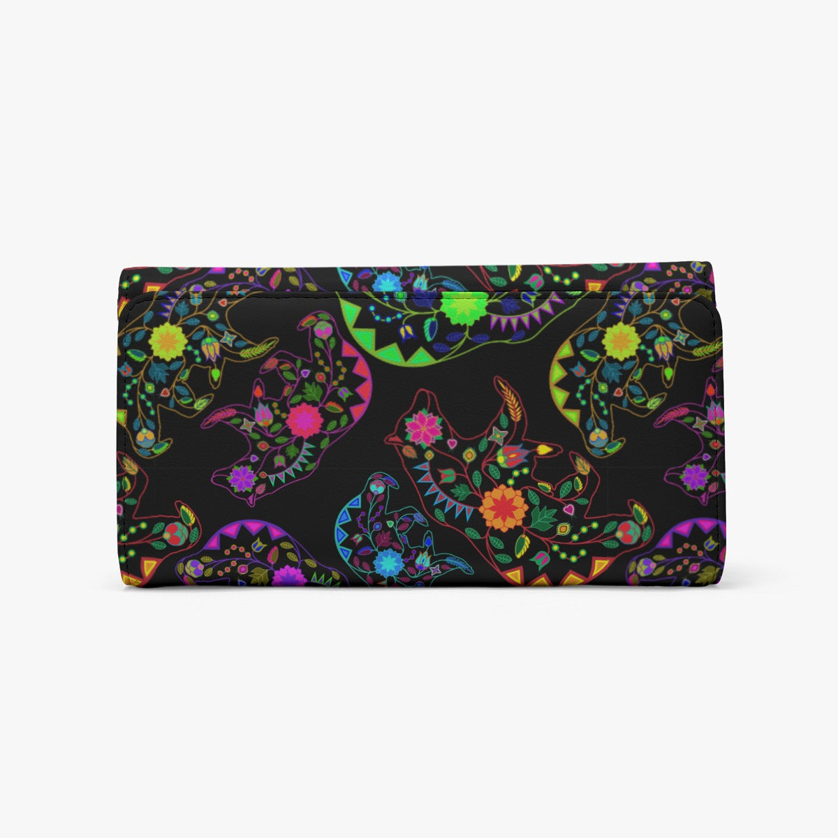 Neon Floral Bears Foldable Wallet