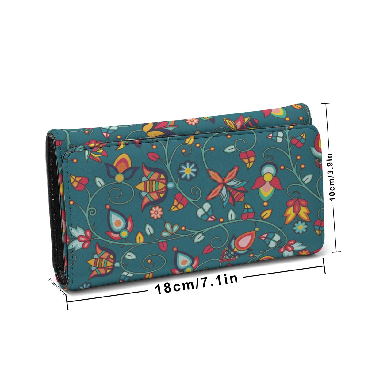 Thorny Path Teal Foldable Wallet