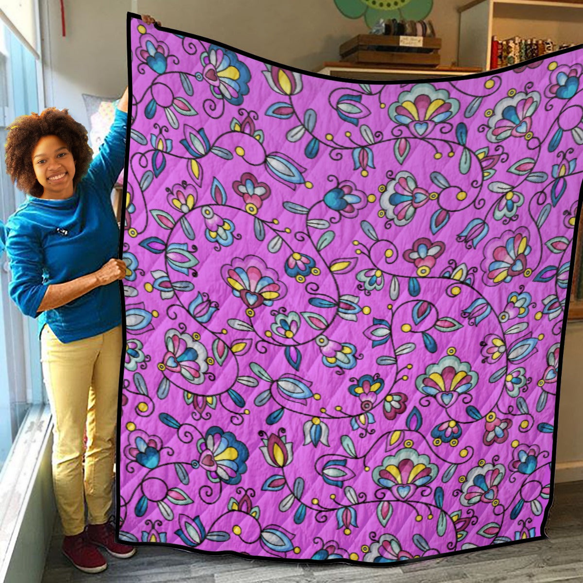 Autumn Bundle Blessing Purple Lightweight & Breathable Quilt With Edge-wrapping Strips